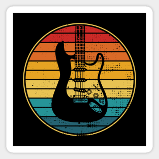 Retro Vintage Circle Sunset S-Style Electric Guitar Sticker